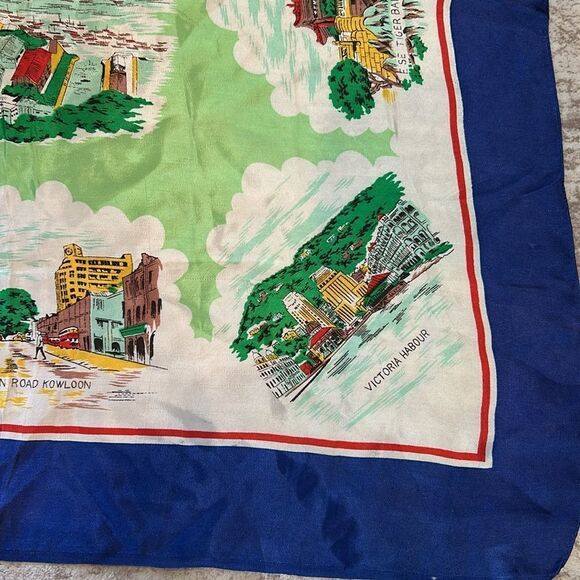 Vintage Hong Kong, souvenir, tourist, scarf - Picture 4 of 7
